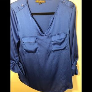 Blue Silky Blouse